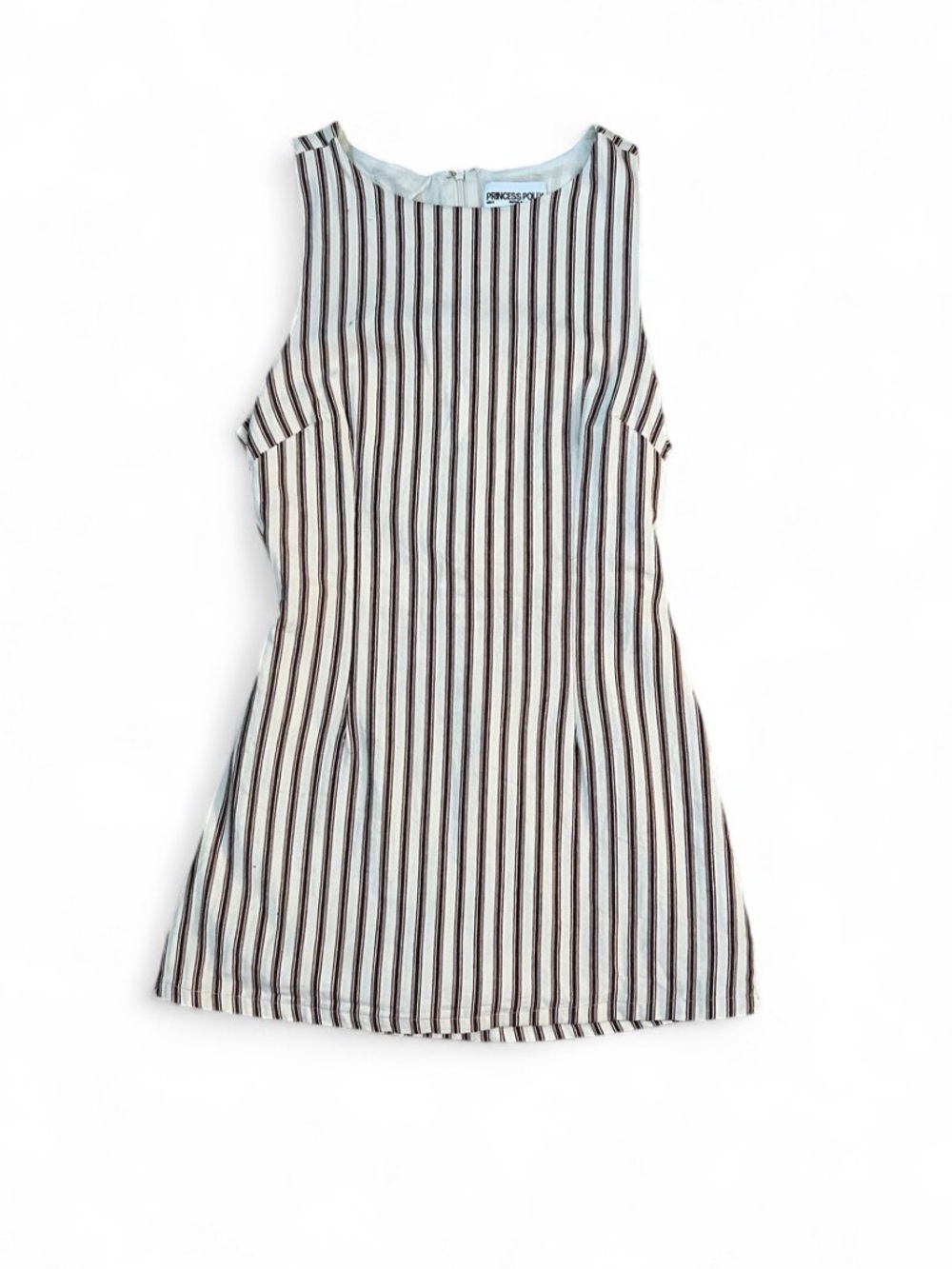 Princess Polly White and Black Vertical Stripe Mini Dress